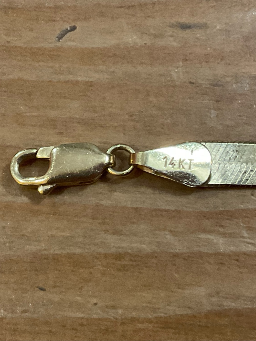 Vintage 14k. Gold flat Herringbone Chain/Necklace lobster claw clasp/closure. - Picture 4 of 6